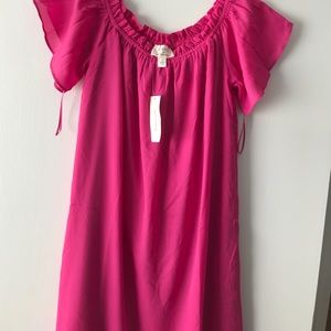 Pink off the shoulder dress